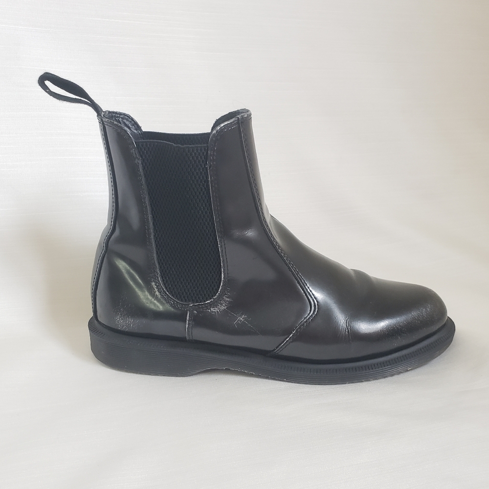 Dr. Martens Black Leather Flora Boots